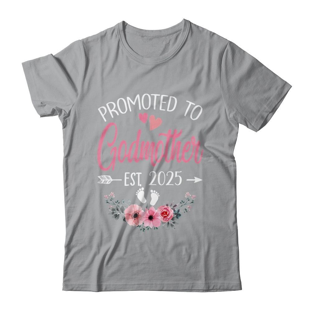 Promoted To Godmother Est 2025 Mothers Day First Time Shirt & Tank Top | teecentury