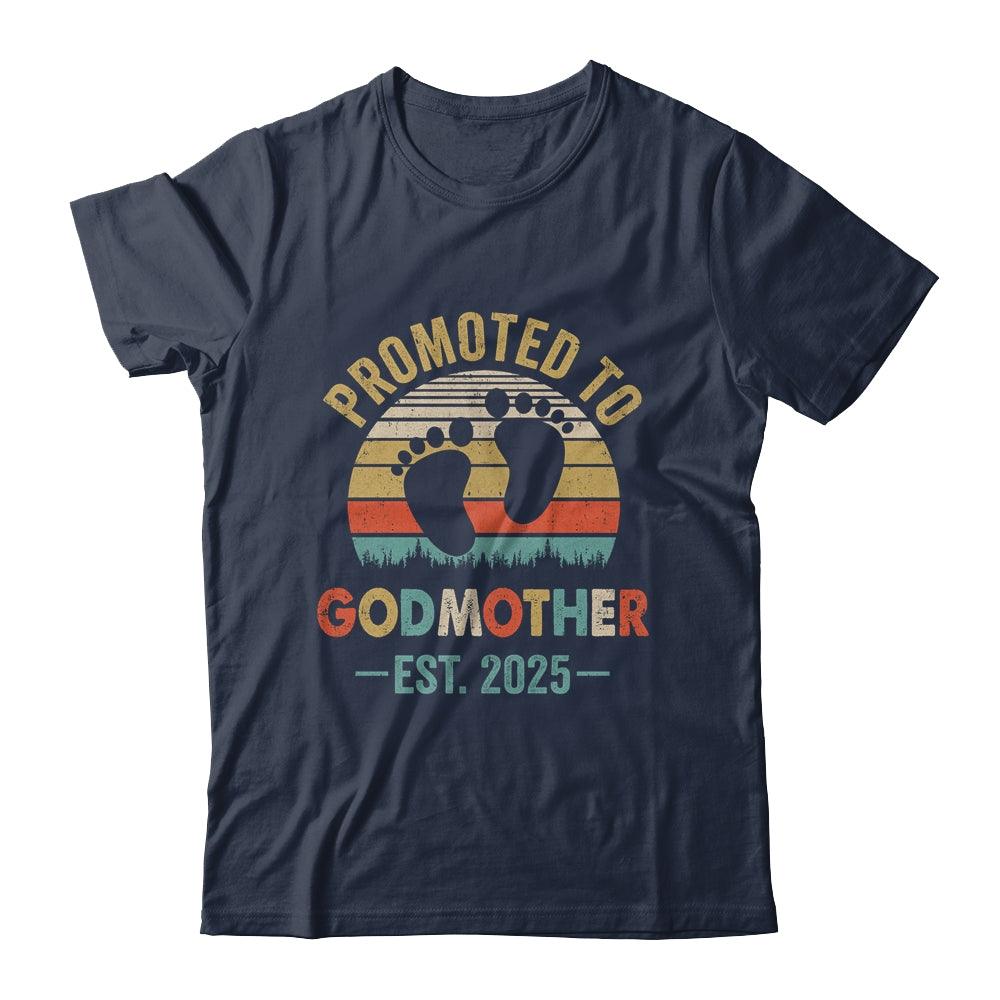 Promoted To Godmother Est 2025 Mothers Day Vintage Shirt & Tank Top | teecentury