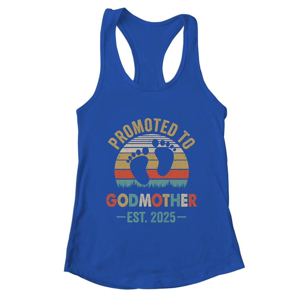 Promoted To Godmother Est 2025 Mothers Day Vintage Shirt & Tank Top | teecentury