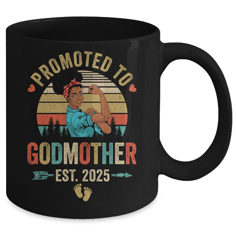 Promoted To Godmother Est 2025 Vintage First Time Aunt Mug | teecentury