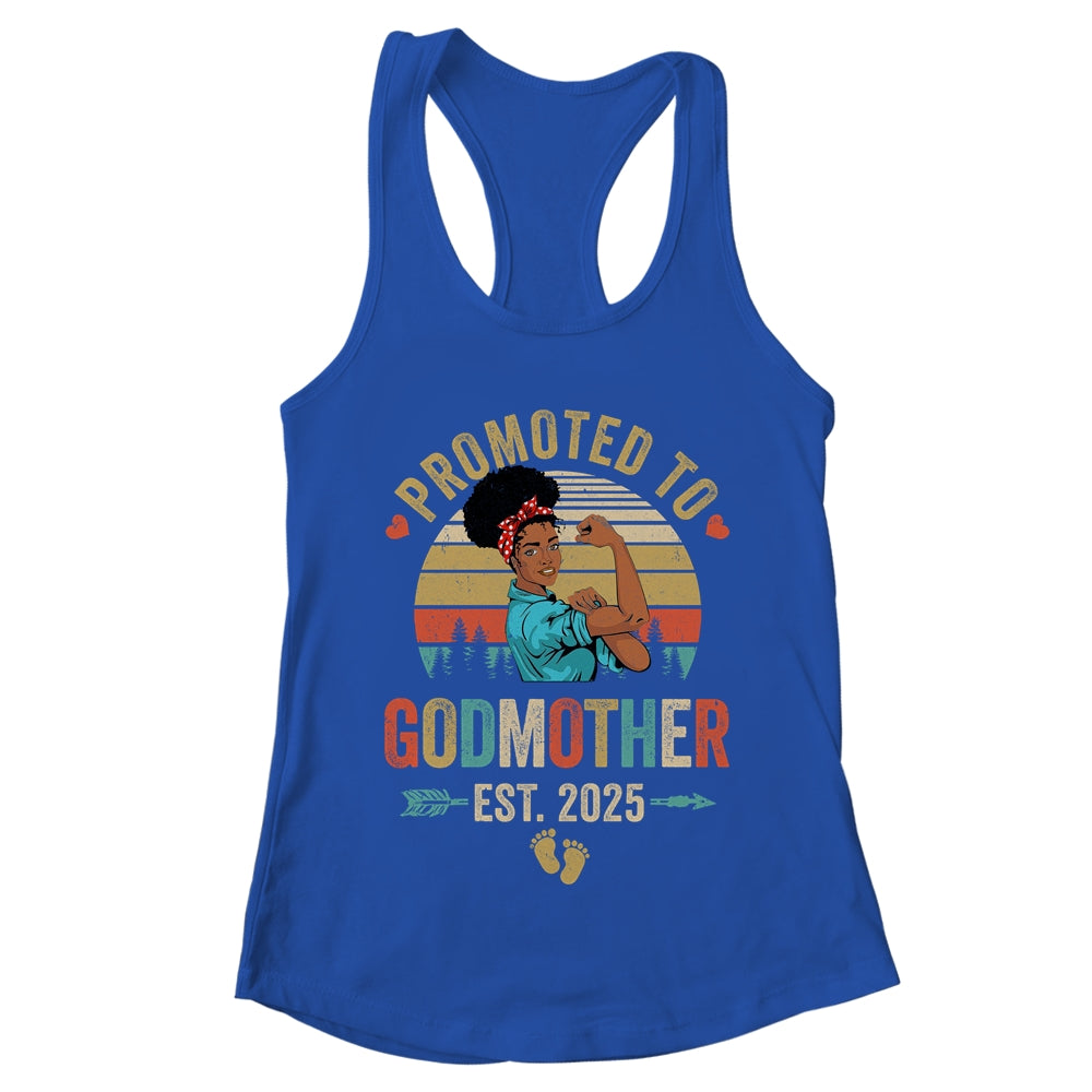 Promoted To Godmother Est 2025 Vintage First Time Aunt Shirt & Tank Top | teecentury