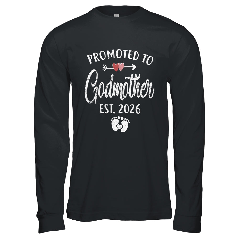 Promoted To Godmother Est 2026 Funny First Time Mothers Day Shirt & Hoodie | teecentury