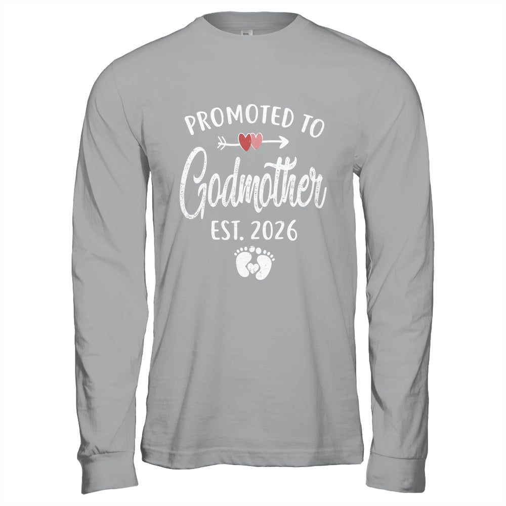Promoted To Godmother Est 2026 Funny First Time Mothers Day Shirt & Hoodie | teecentury