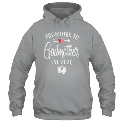 Promoted To Godmother Est 2026 Funny First Time Mothers Day Shirt & Hoodie | teecentury
