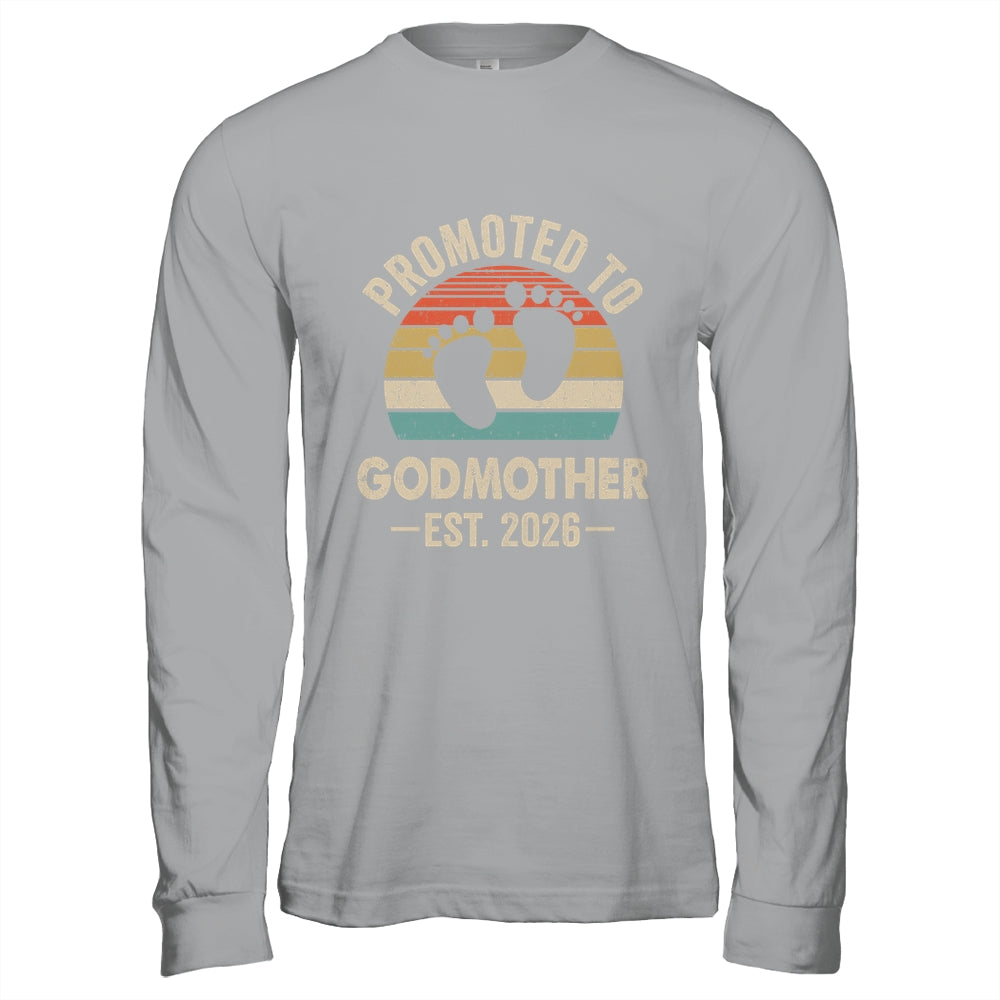 Promoted To Godmother Est 2026 Mothers Day Vintage Shirt & Hoodie | teecentury