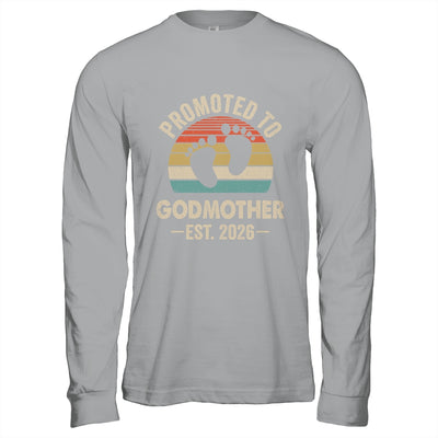 Promoted To Godmother Est 2026 Mothers Day Vintage Shirt & Hoodie | teecentury