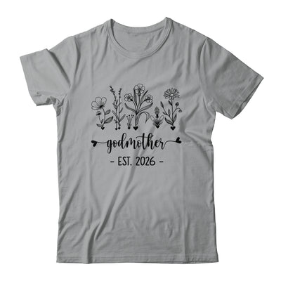 Promoted To Godmother Est 2026 Pregnancy Announcement Flower Shirt & Hoodie | teecentury