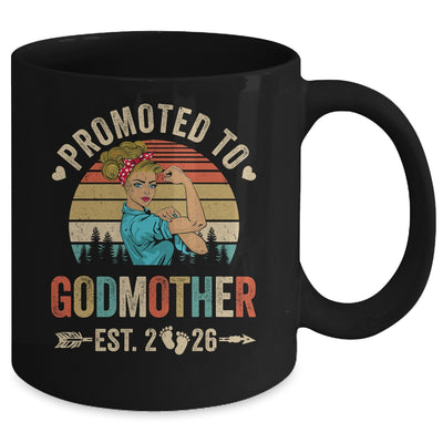 Promoted To Godmother Est 2026 Retro First Time Aunt Mug | teecentury