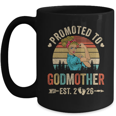 Promoted To Godmother Est 2026 Retro First Time Aunt Mug | teecentury