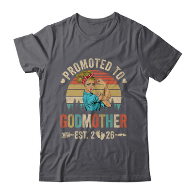 Promoted To Godmother Est 2026 Retro First Time Aunt Shirt & Tank Top | teecentury