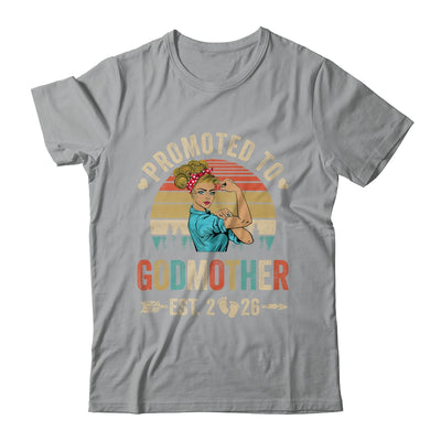 Promoted To Godmother Est 2026 Retro First Time Aunt Shirt & Tank Top | teecentury