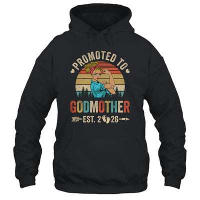 Promoted To Godmother Est 2026 Retro First Time Aunt Shirt & Tank Top | teecentury