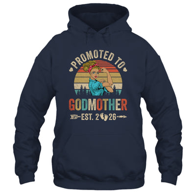Promoted To Godmother Est 2026 Retro First Time Aunt Shirt & Tank Top | teecentury