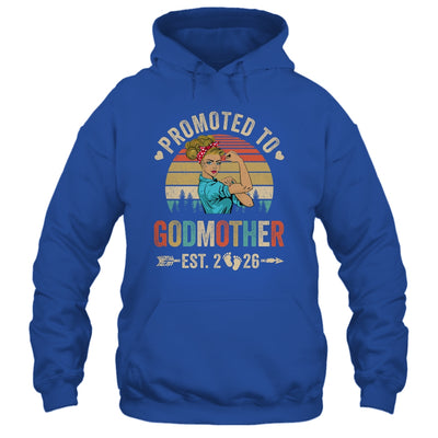 Promoted To Godmother Est 2026 Retro First Time Aunt Shirt & Tank Top | teecentury