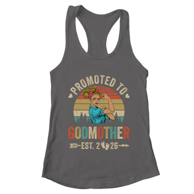 Promoted To Godmother Est 2026 Retro First Time Aunt Shirt & Tank Top | teecentury