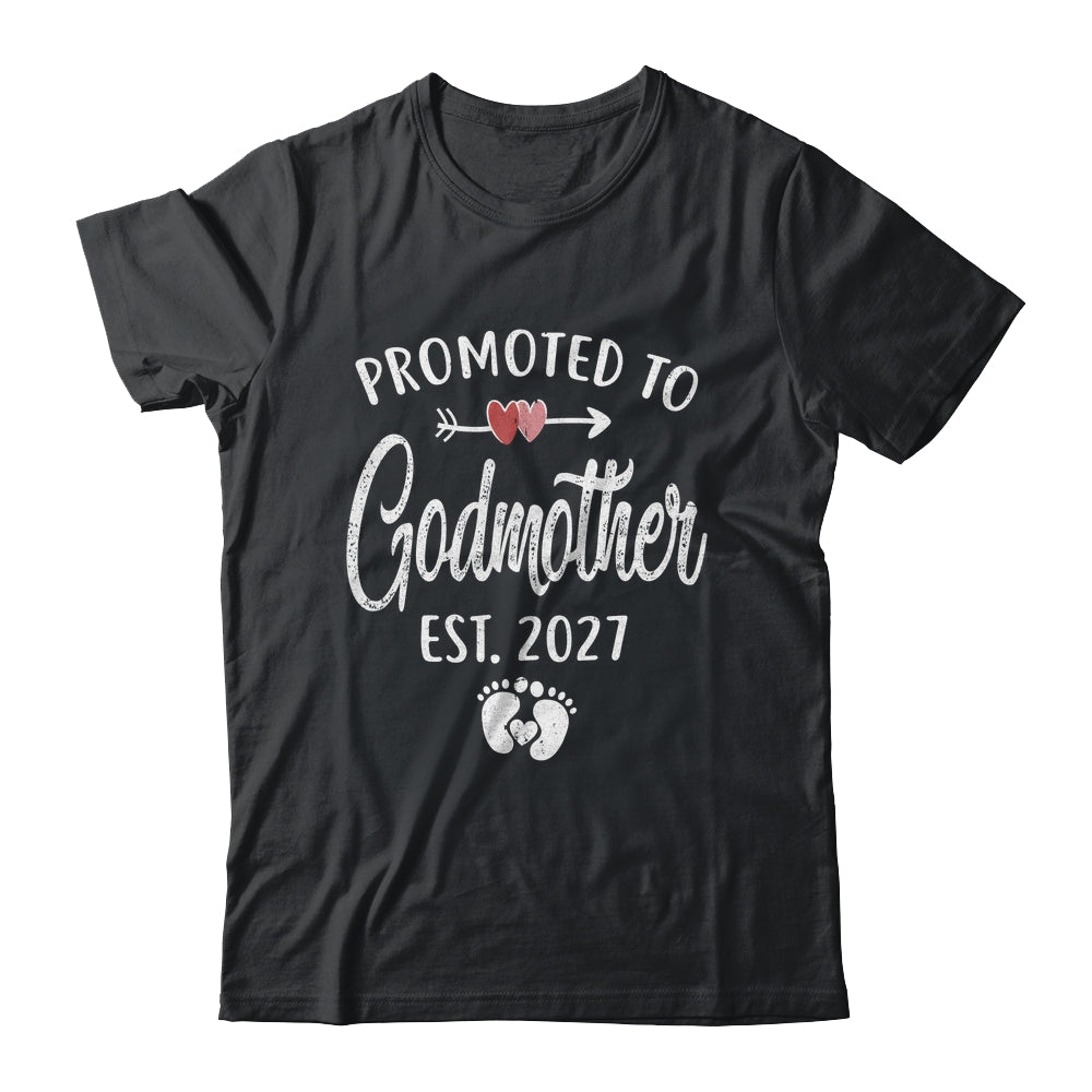 Promoted To Godmother Est 2027 Funny First Time Mothers Day Shirt & Hoodie | teecentury