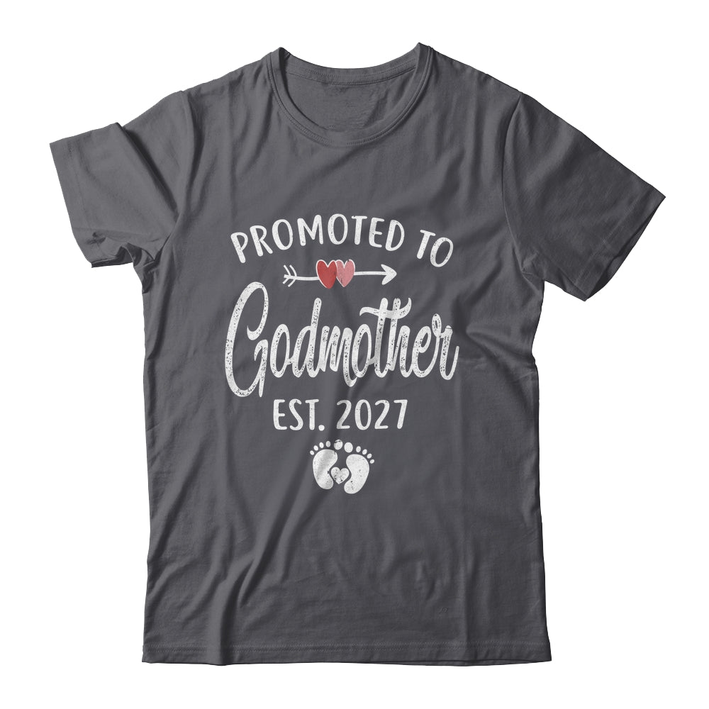 Promoted To Godmother Est 2027 Funny First Time Mothers Day Shirt & Hoodie | teecentury