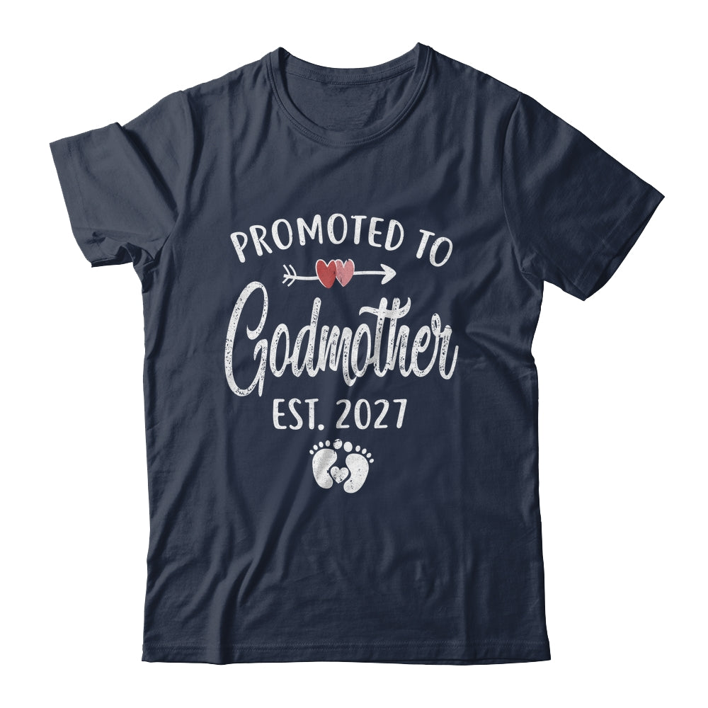Promoted To Godmother Est 2027 Funny First Time Mothers Day Shirt & Hoodie | teecentury