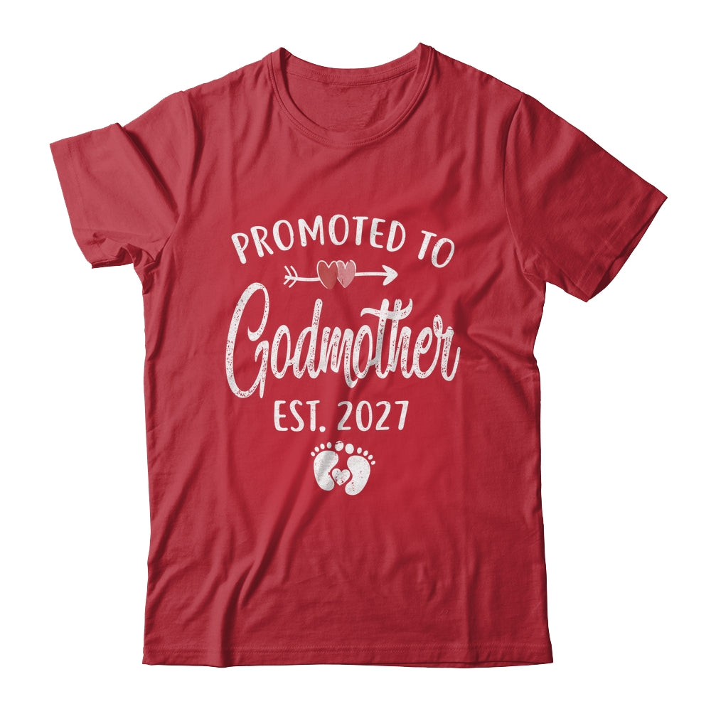 Promoted To Godmother Est 2027 Funny First Time Mothers Day Shirt & Hoodie | teecentury