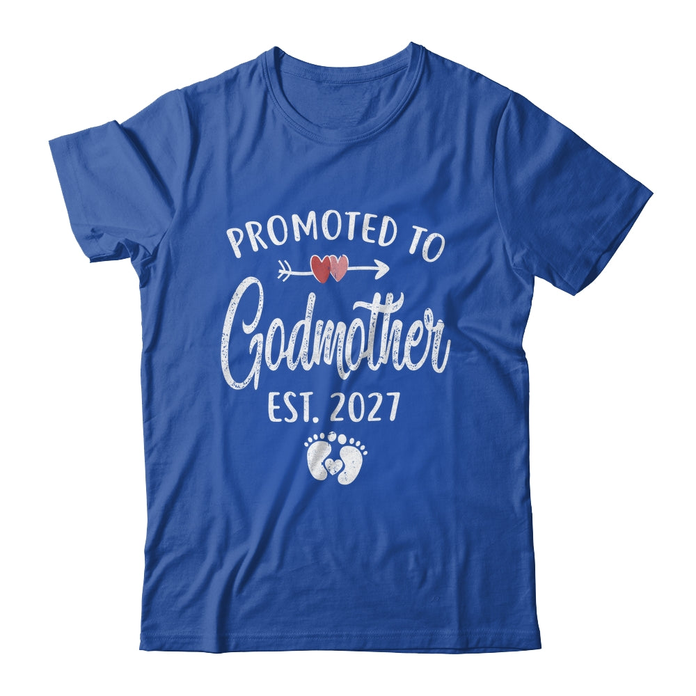 Promoted To Godmother Est 2027 Funny First Time Mothers Day Shirt & Hoodie | teecentury