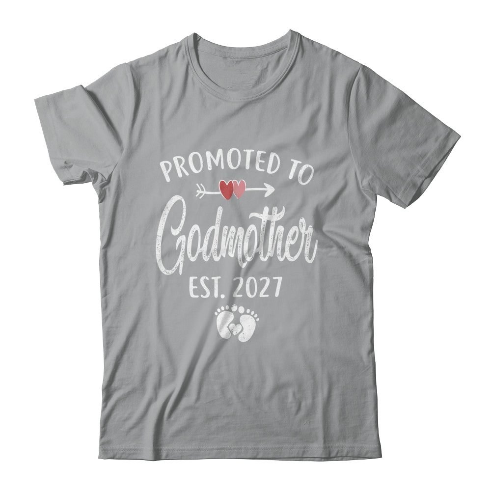 Promoted To Godmother Est 2027 Funny First Time Mothers Day Shirt & Hoodie | teecentury