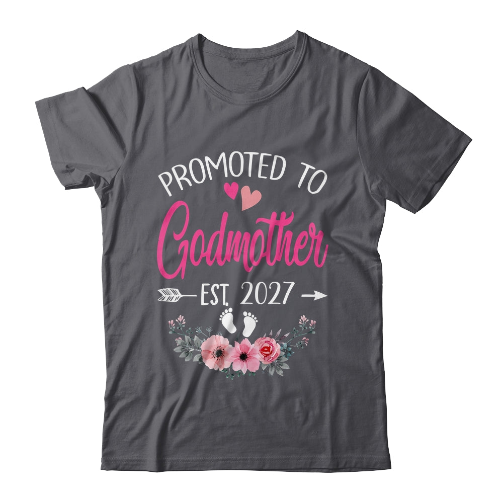 Promoted To Godmother Est 2027 Mothers Day First Time Shirt & Tank Top | teecentury