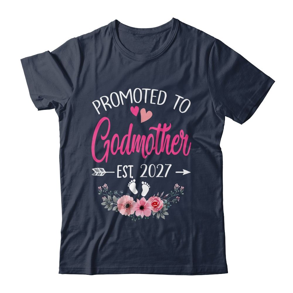 Promoted To Godmother Est 2027 Mothers Day First Time Shirt & Tank Top | teecentury