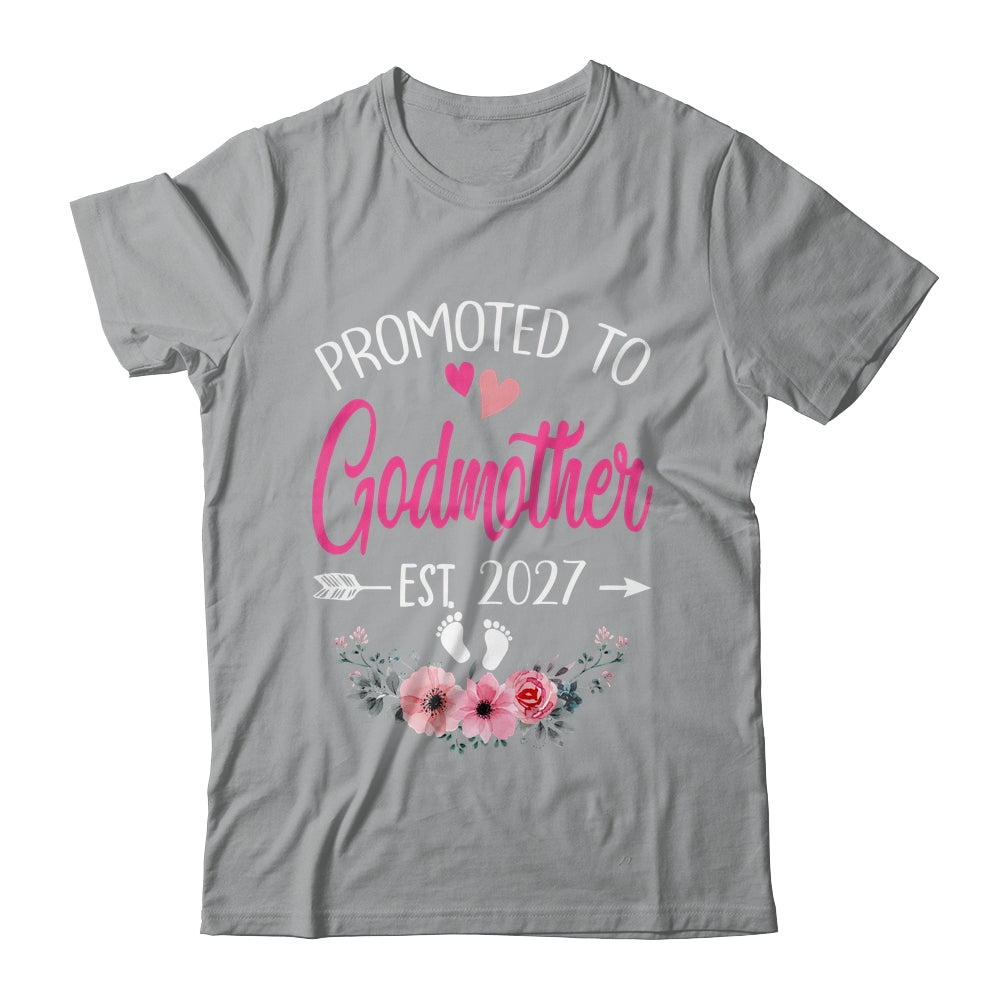 Promoted To Godmother Est 2027 Mothers Day First Time Shirt & Tank Top | teecentury