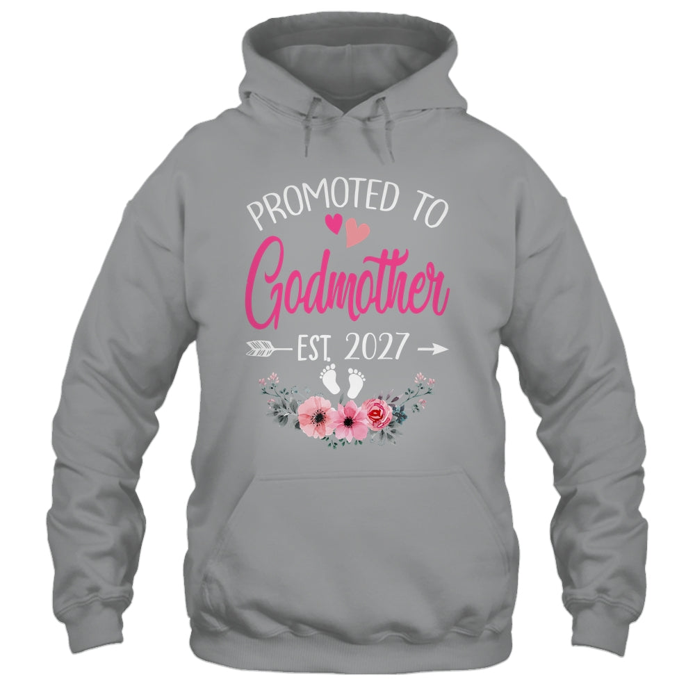 Promoted To Godmother Est 2027 Mothers Day First Time Shirt & Tank Top | teecentury