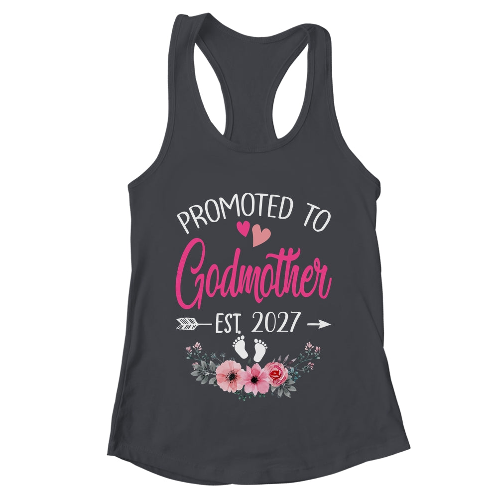 Promoted To Godmother Est 2027 Mothers Day First Time Shirt & Tank Top | teecentury
