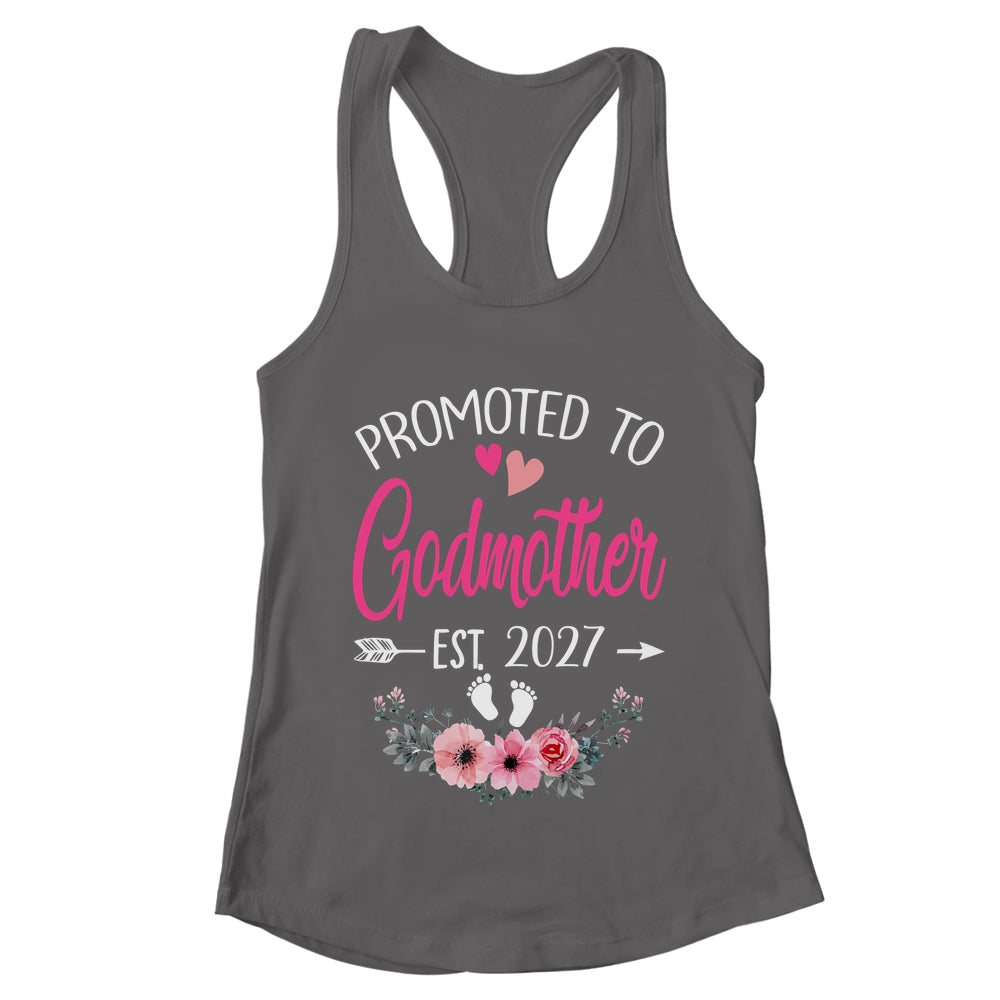 Promoted To Godmother Est 2027 Mothers Day First Time Shirt & Tank Top | teecentury