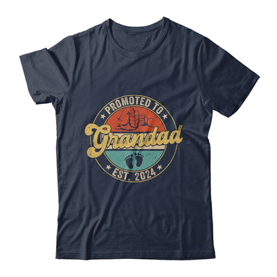 Promoted To Grandad 2024 Pregnancy New First Grandad Retro Shirt & Hoodie | teecentury