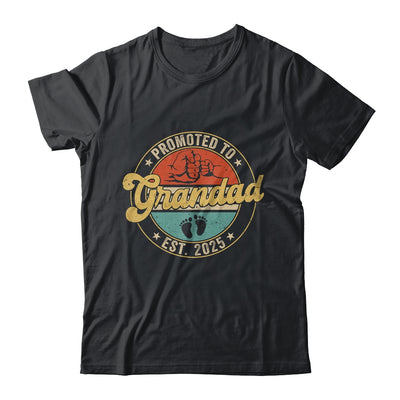 Promoted To Grandad 2025 Pregnancy New First Grandad Retro Shirt & Hoodie | teecentury