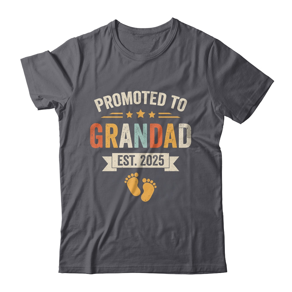 Promoted To Grandad 2025 Retro Soon To Be Grandad Est 2025 Shirt & Hoodie | teecentury