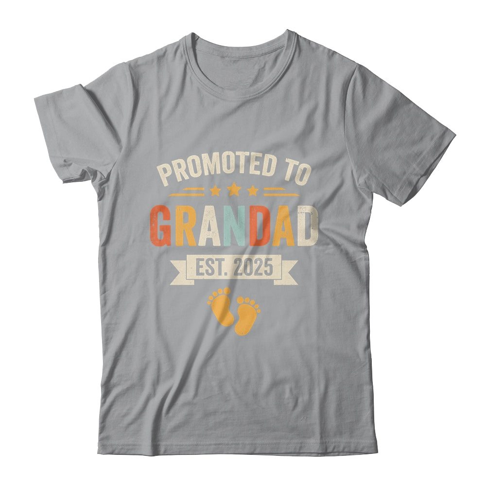 Promoted To Grandad 2025 Retro Soon To Be Grandad Est 2025 Shirt & Hoodie | teecentury