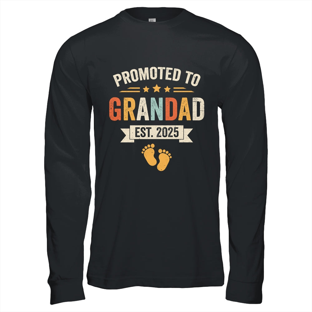 Promoted To Grandad 2025 Retro Soon To Be Grandad Est 2025 Shirt & Hoodie | teecentury