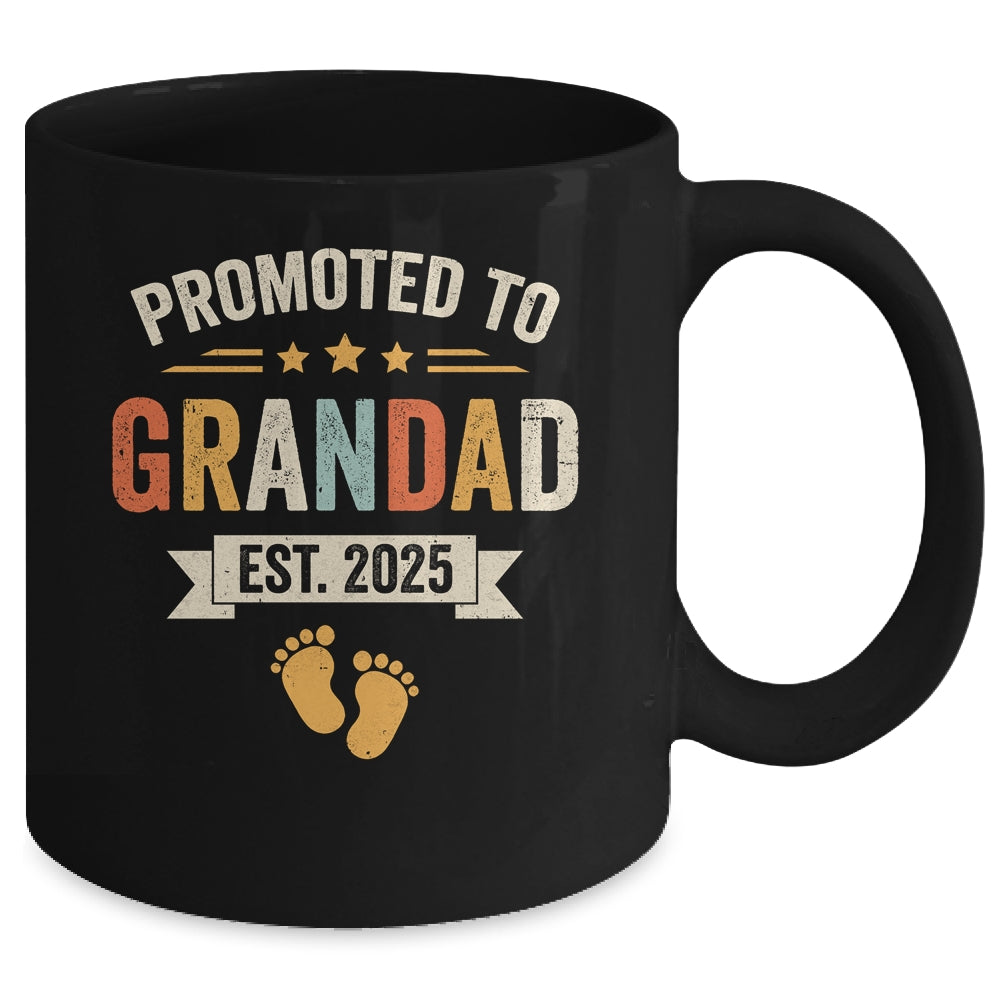 Promoted To Grandad 2025 Retro Soon To Be Grandad Est 2025 Mug | teecentury