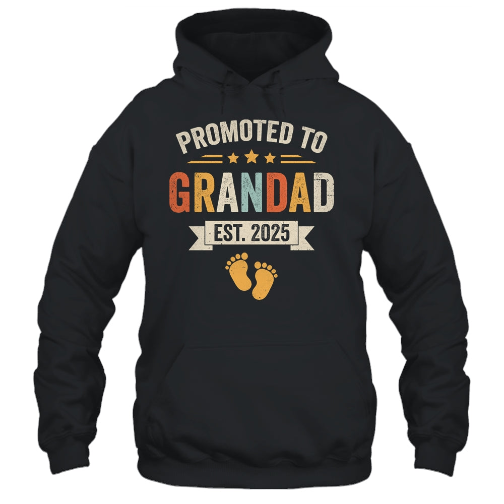 Promoted To Grandad 2025 Retro Soon To Be Grandad Est 2025 Shirt & Hoodie | teecentury