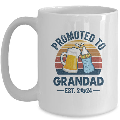 Promoted To Grandad Est 2024 First Time Fathers Day Vintage Mug | teecentury