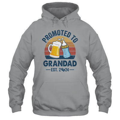 Promoted To Grandad Est 2024 First Time Fathers Day Vintage Shirt & Hoodie | teecentury