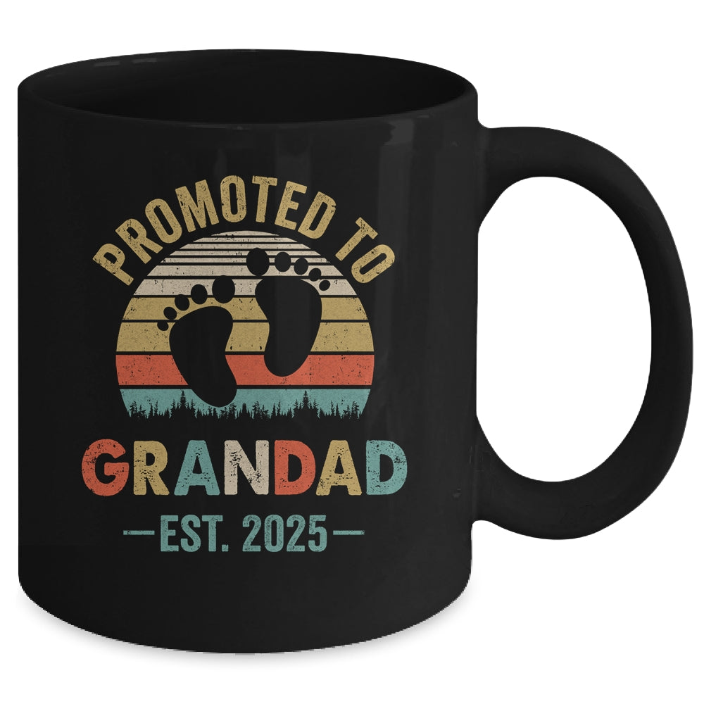 Promoted To Grandad Est 2025 Fathers Day Vintage Mug | teecentury