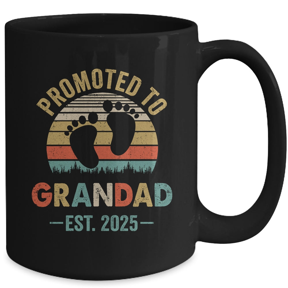 Promoted To Grandad Est 2025 Fathers Day Vintage Mug | teecentury