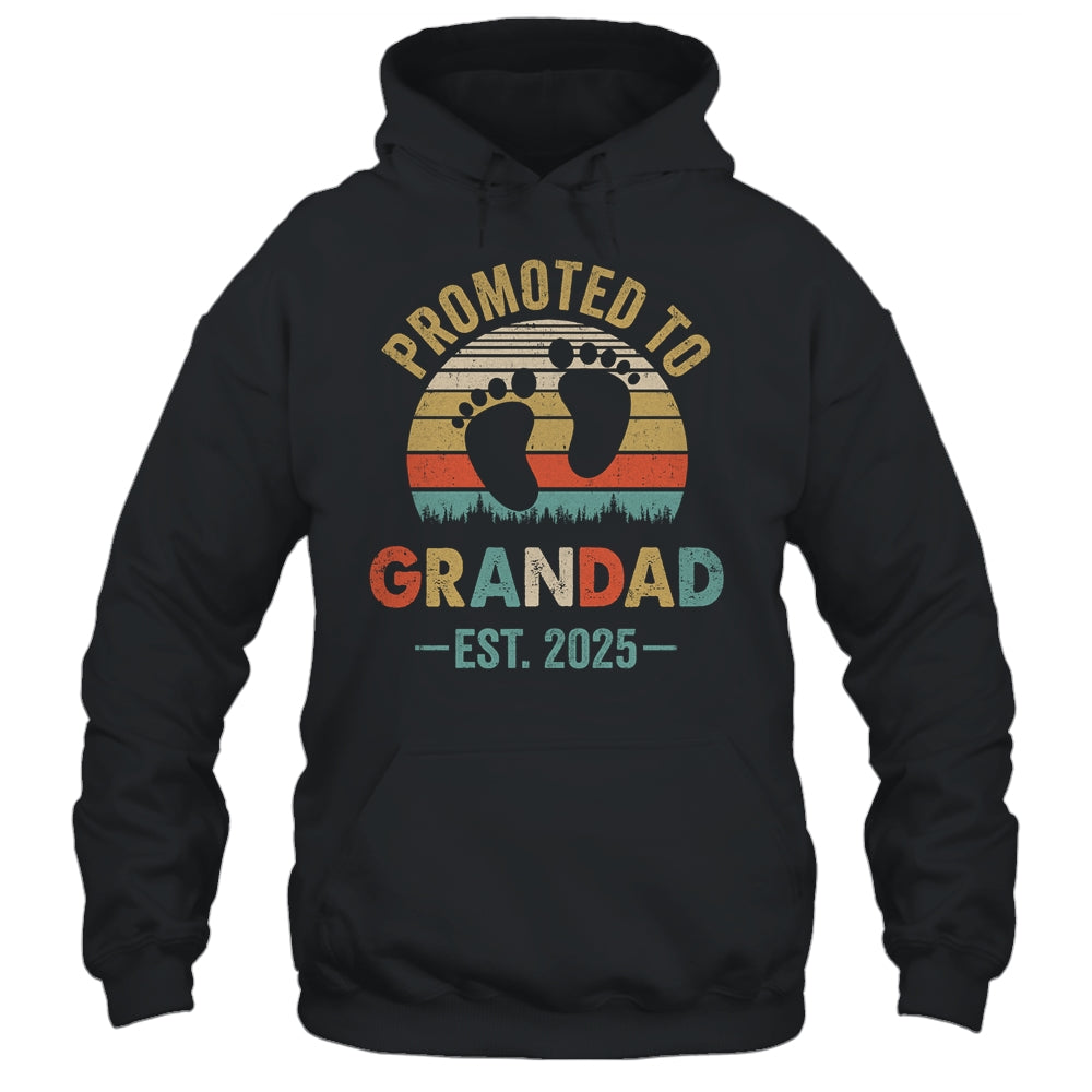 Promoted To Grandad Est 2025 Fathers Day Vintage Shirt & Hoodie | teecentury