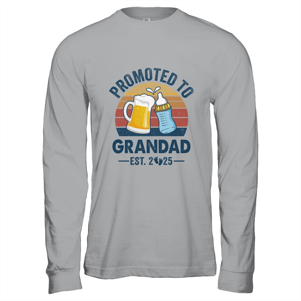 Promoted To Grandad Est 2025 First Time Fathers Day Vintage Shirt & Hoodie | teecentury