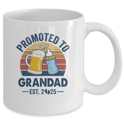 Promoted To Grandad Est 2025 First Time Fathers Day Vintage Mug | teecentury