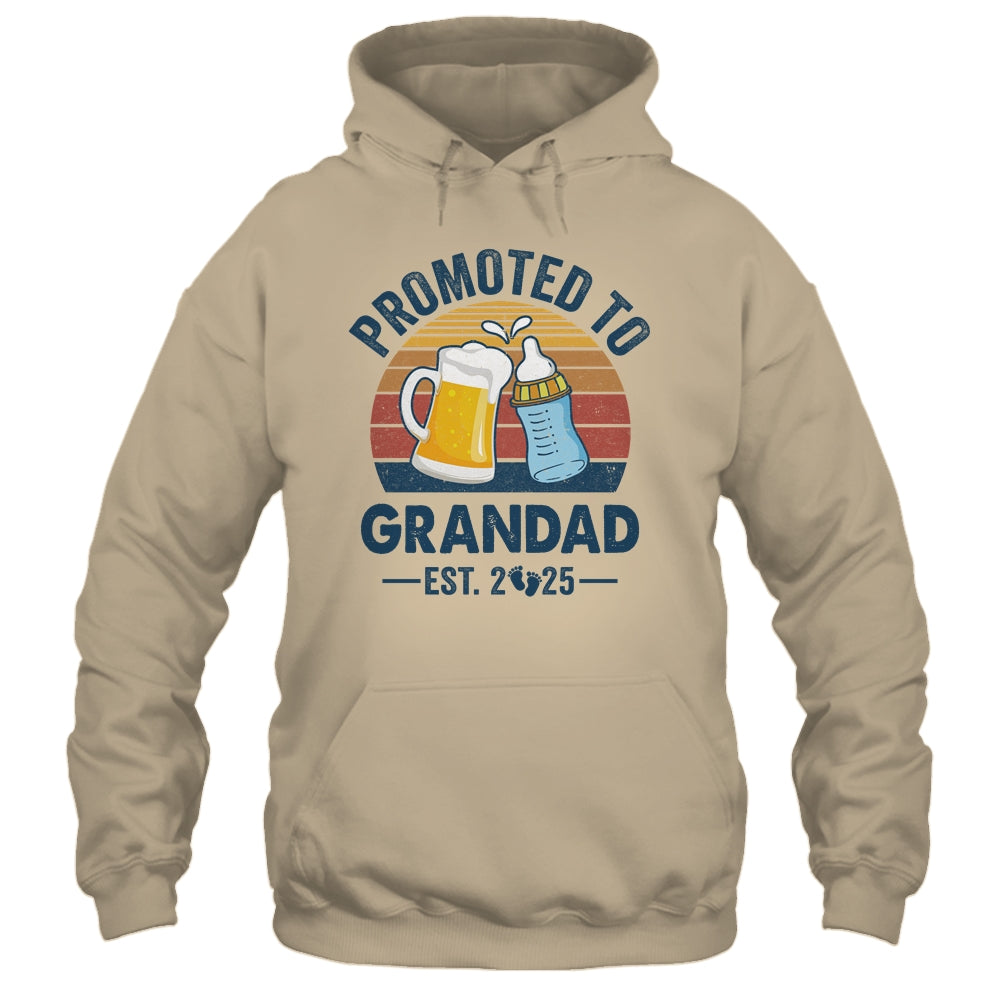 Promoted To Grandad Est 2025 First Time Fathers Day Vintage Shirt & Hoodie | teecentury