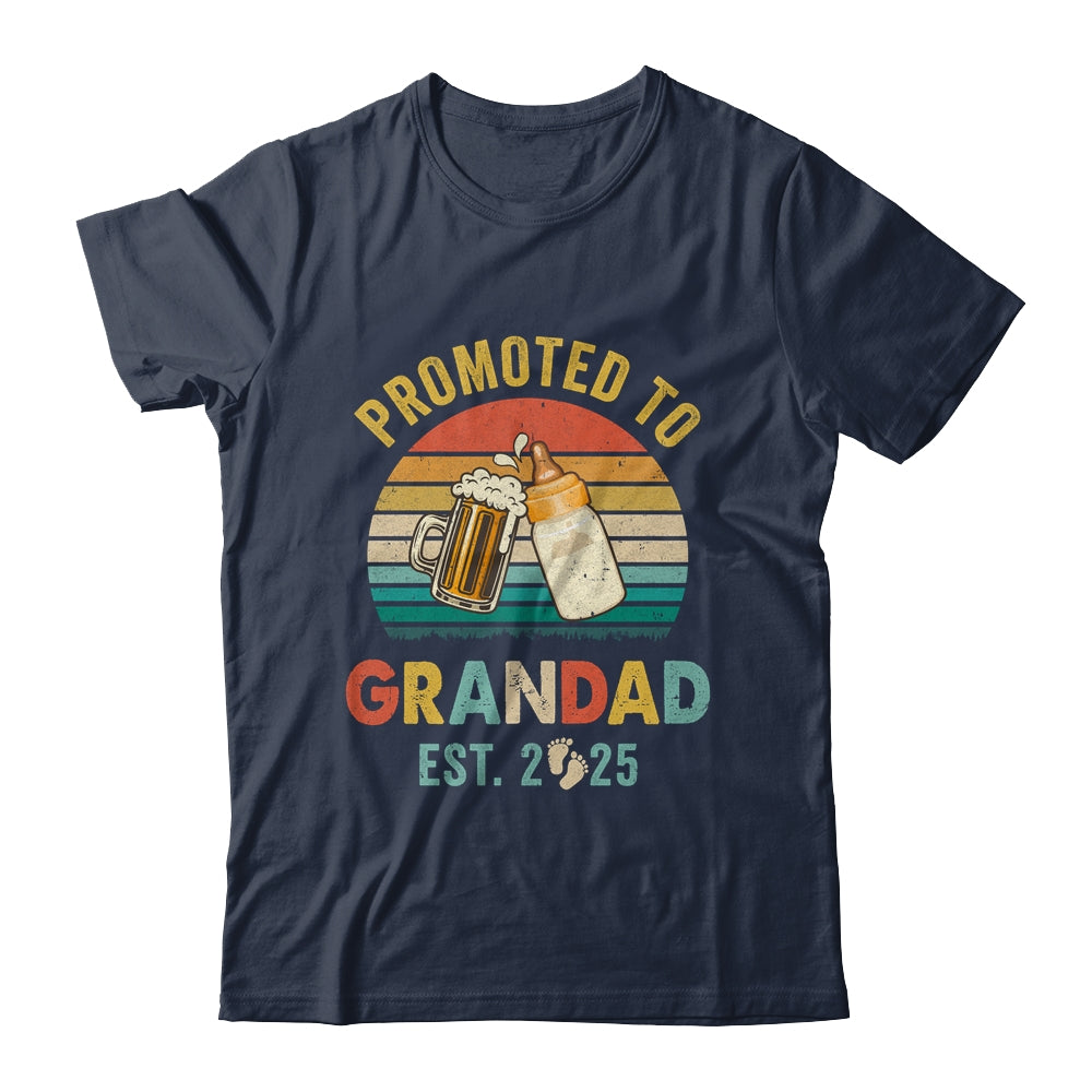Promoted To Grandad Est 2025 Vintage New Fathers Day Shirt & Hoodie | teecentury