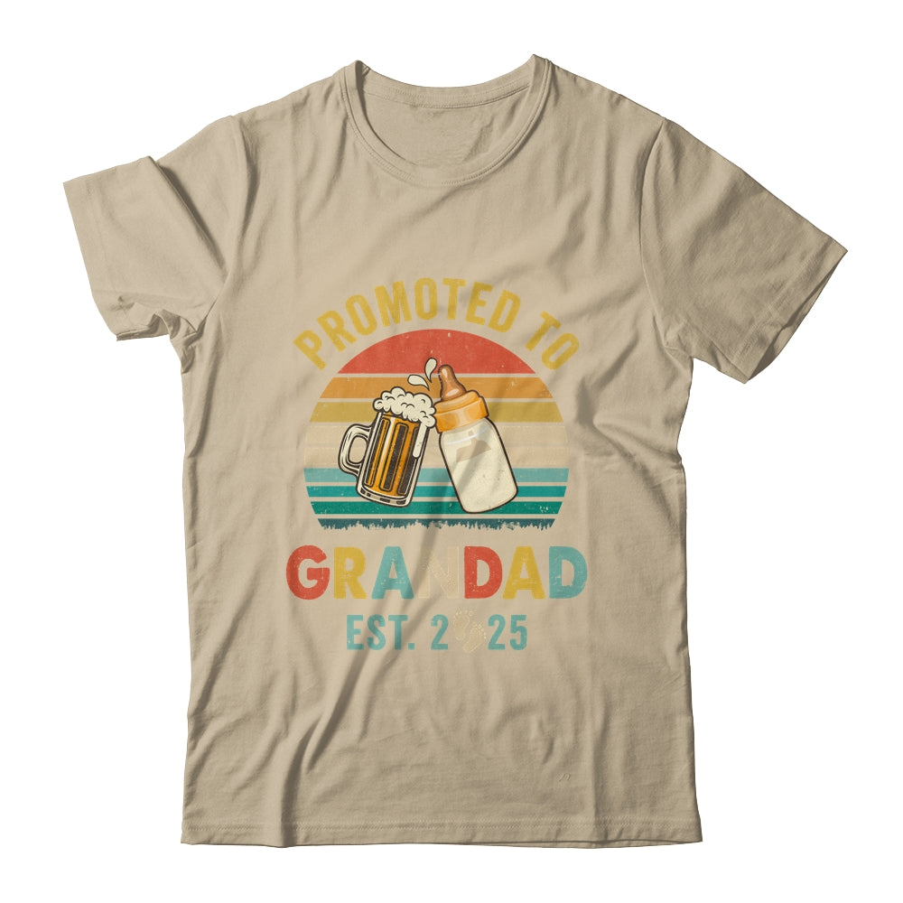 Promoted To Grandad Est 2025 Vintage New Fathers Day Shirt & Hoodie | teecentury