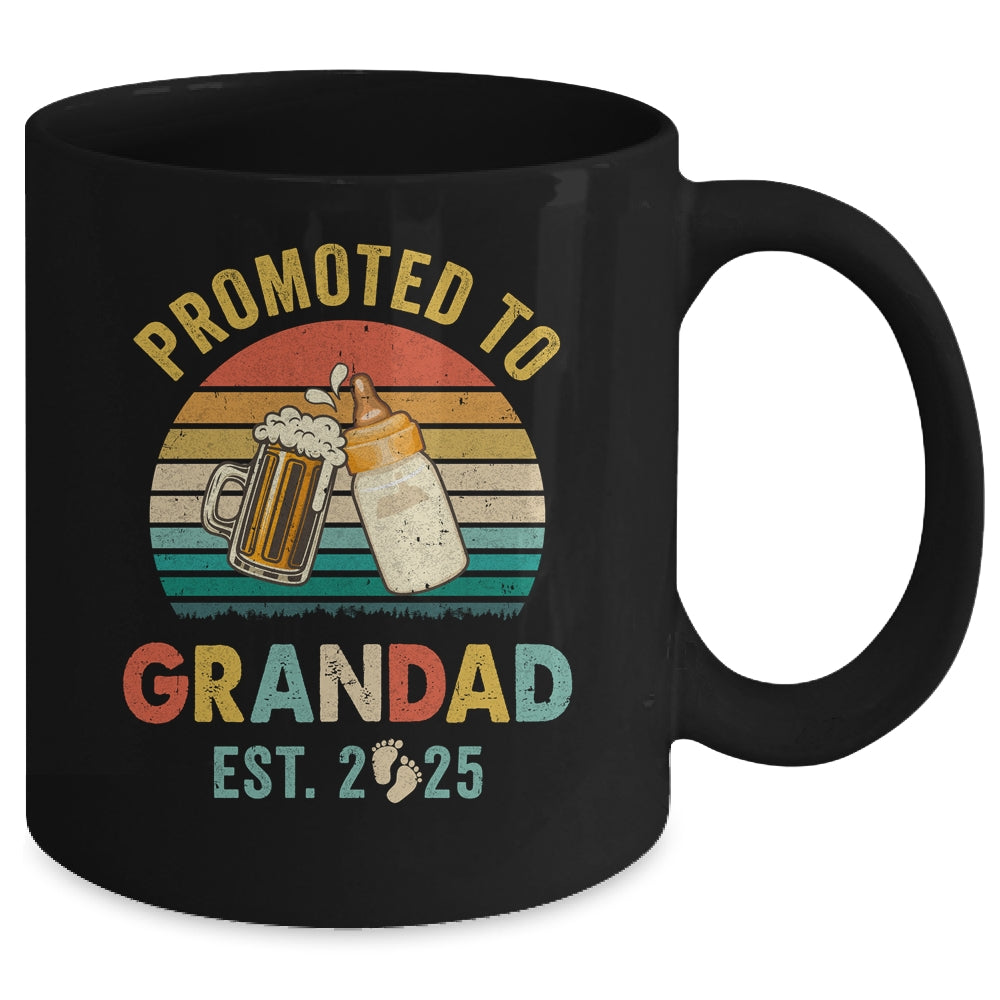 Promoted To Grandad Est 2025 Vintage New Fathers Day Mug | teecentury