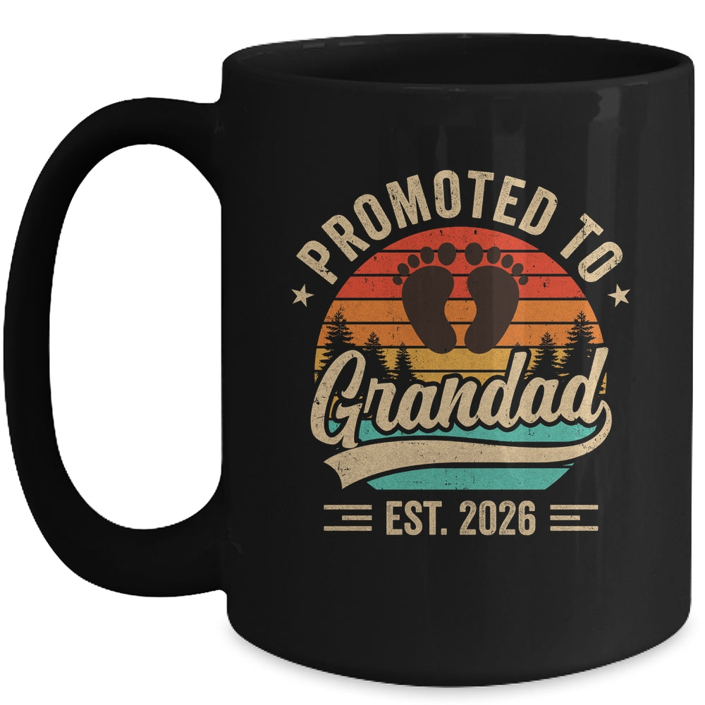 Promoted To Grandad Est 2026 Grandparents Baby Announcement Mug | teecentury